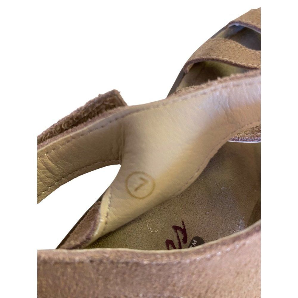 Skechers Womens Memory Foam Sizr 7 Beige Sandals Open Toe Slingback Wedge - Picture 8 of 8